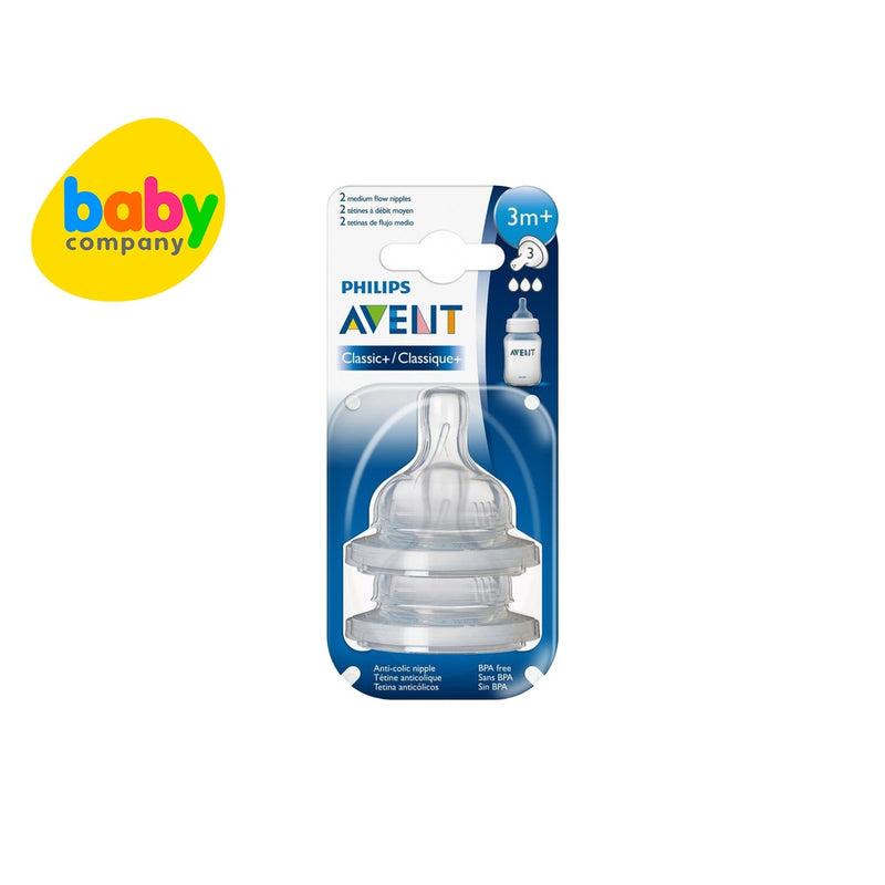 Philips Avent Anti-colic 2-pack Medium Flow Teats 3mo+