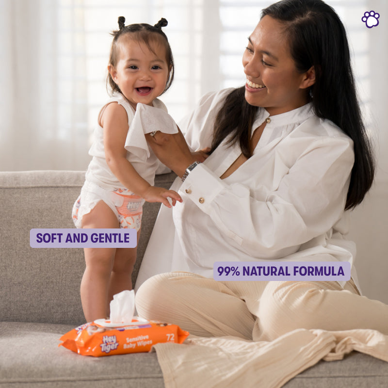 Hey Tiger Sensitive Baby Wipes - 72 Sheets