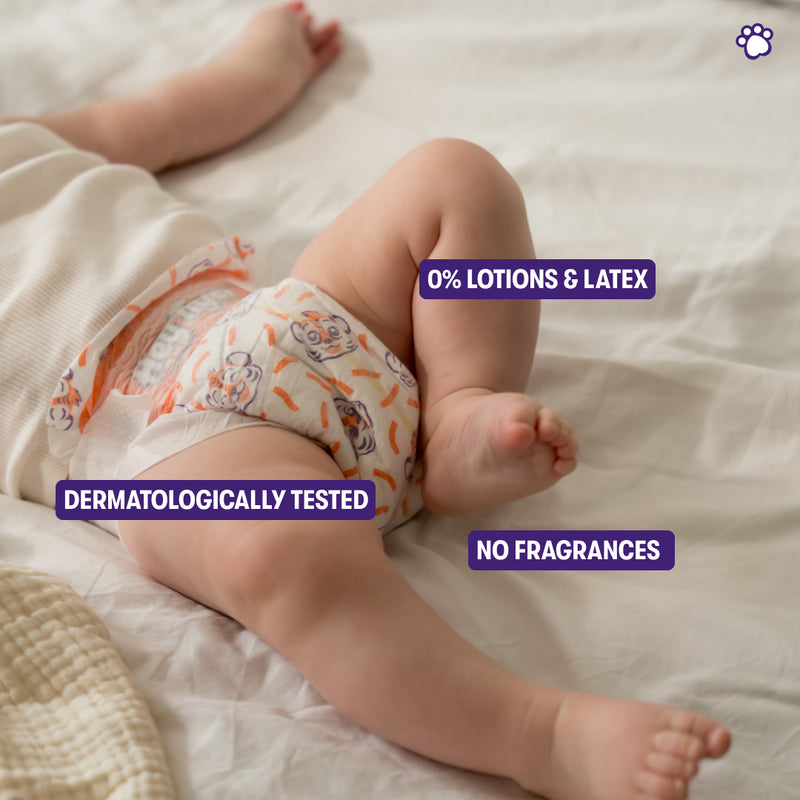 Hey Tiger Comfy Tape Diapers, Jumbo Pack Large, 50 pads