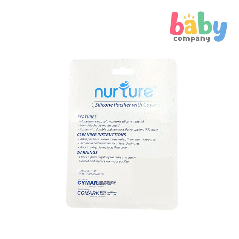 Nurture Standard Silicone Pacifier with Cover