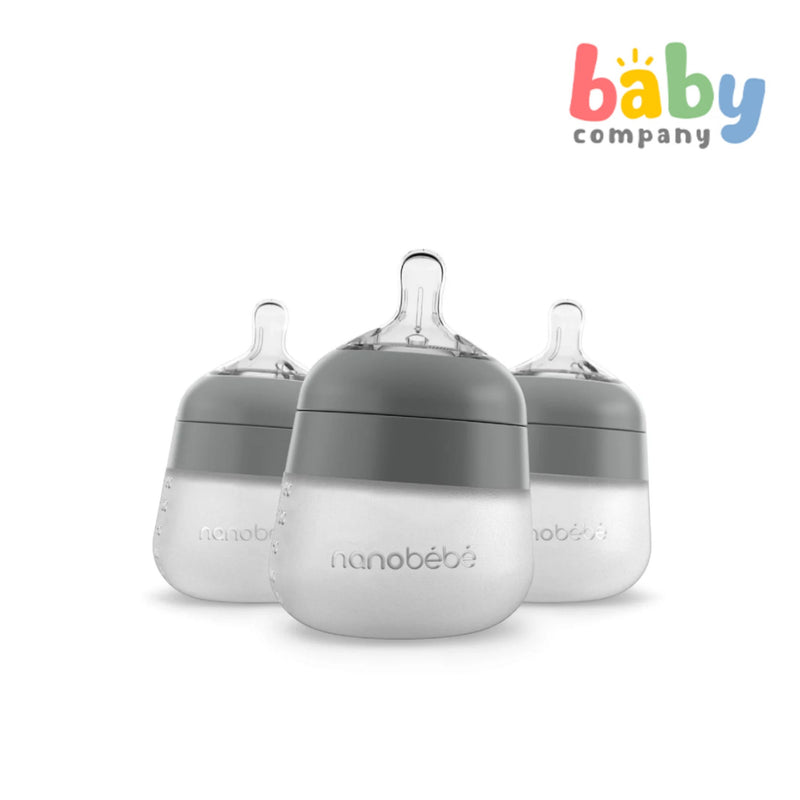 Nanobebe Silicone Bottle 5oz (150ml) - 3pcs/pk