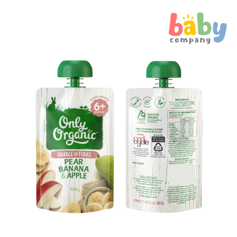 Only Organic Pear, Banana & Apple (6+ mos) 120g