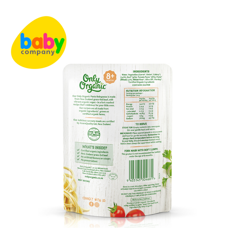 Only Organic Pasta Bolognese (8+ mos) 170g