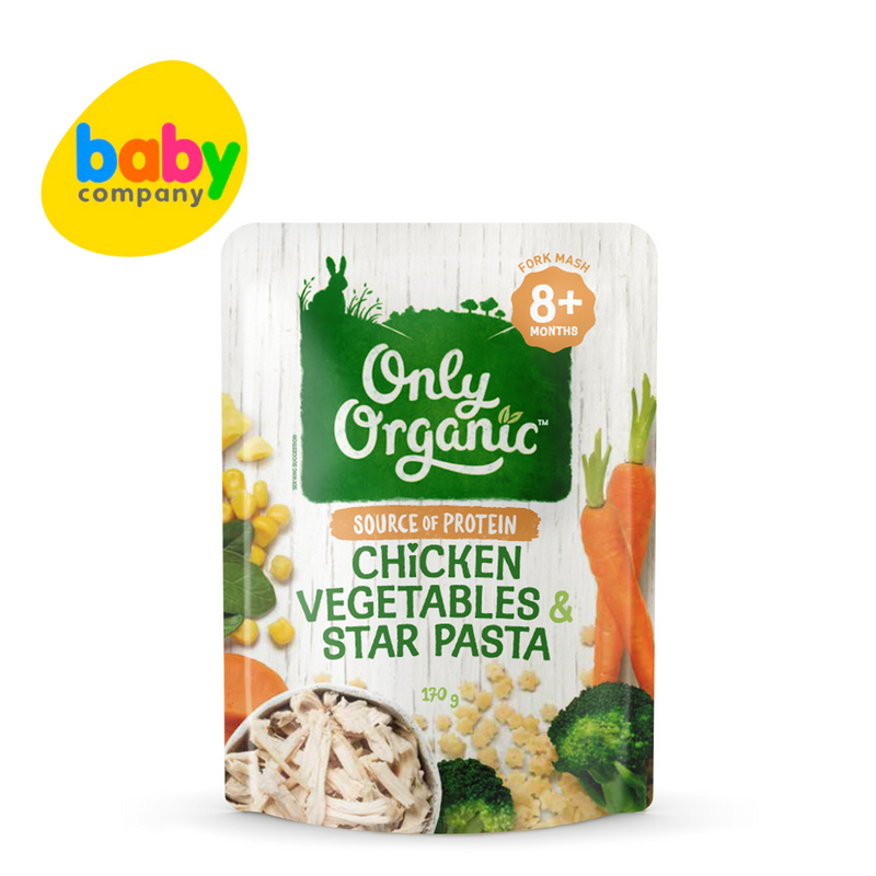 Only Organic Chicken, Vegetables & Star Pasta (8+ mos) 170g