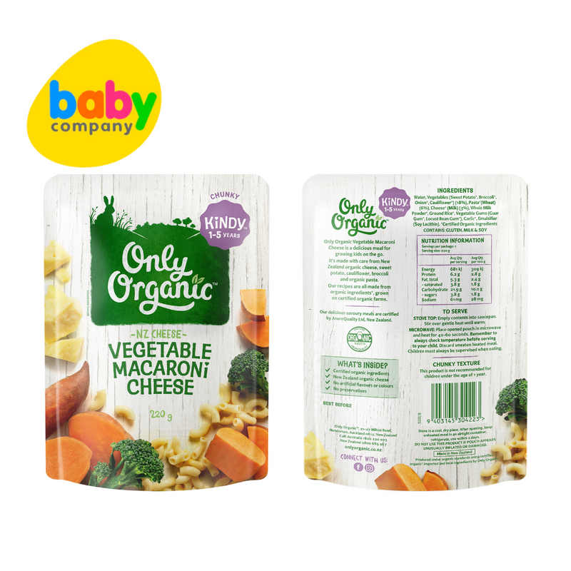 Only Organic Vegetable Macaroni Cheese (1-5yrs) 220g