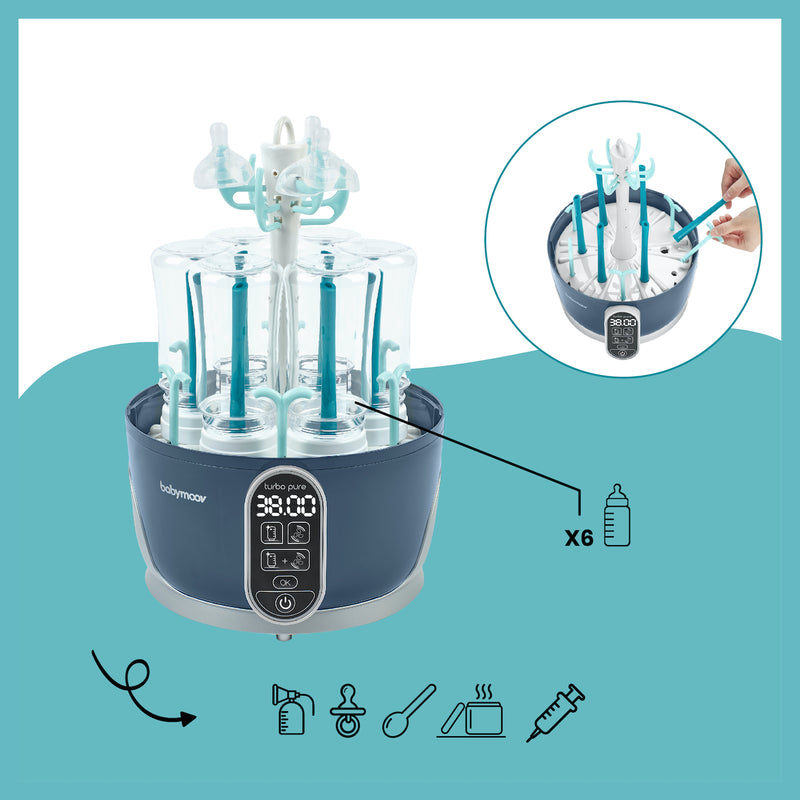 Babymoov Turbo Pure Sterilizer and Baby Bottle Dryer with HEPA Filter Technology