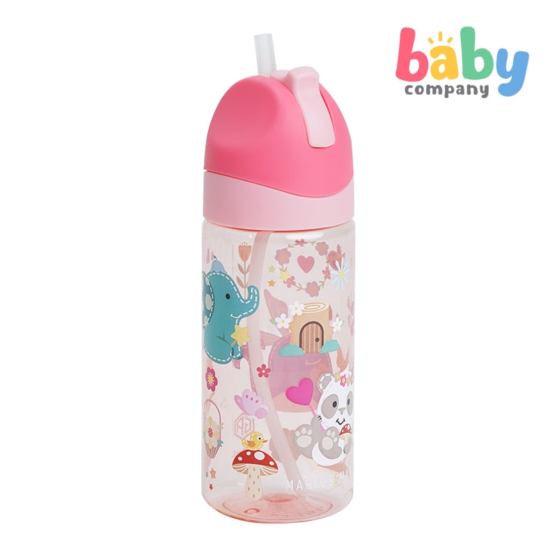 Marcus & Marcus Germrepel Tritan Straw Bottle 400ml - Pink