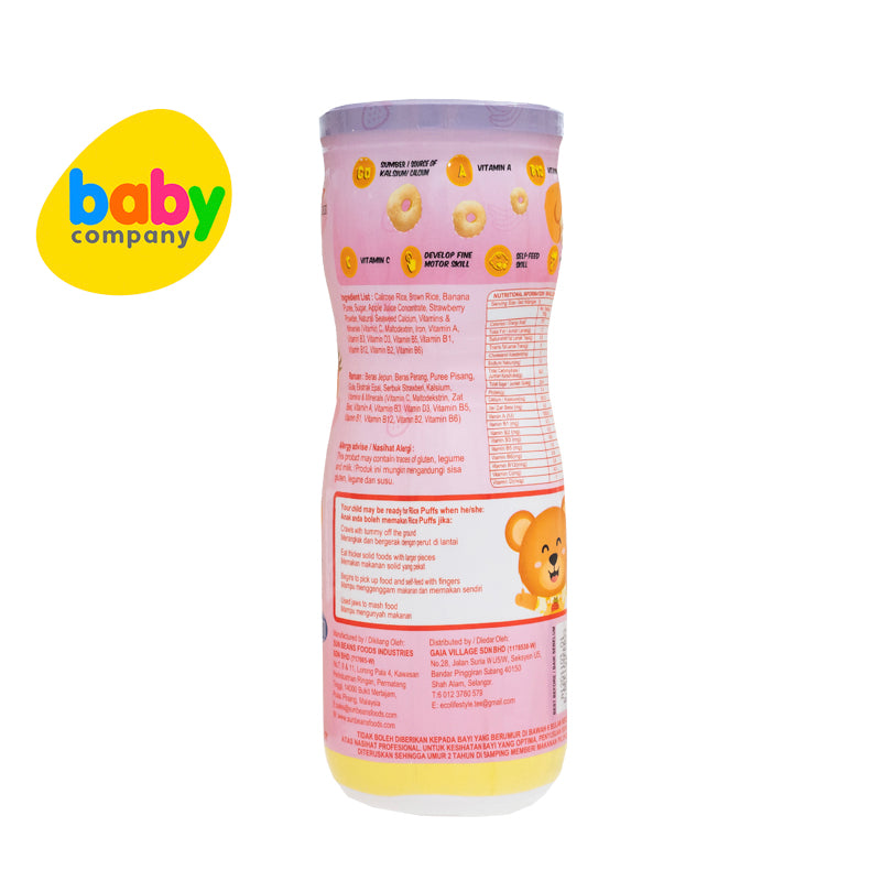 Natufoodies Rice Puff Biscuit Banana Strawberry (8 months+) 60g