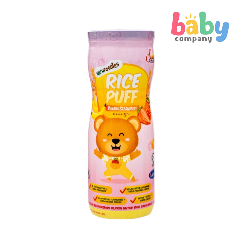 Natufoodies Rice Puff Biscuit Banana Strawberry (8 months+) 60g