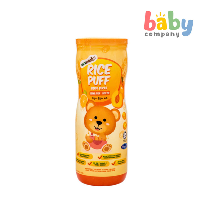 Natufoodies Rice Puff Biscuit Orange Peach (8 months+) 60g