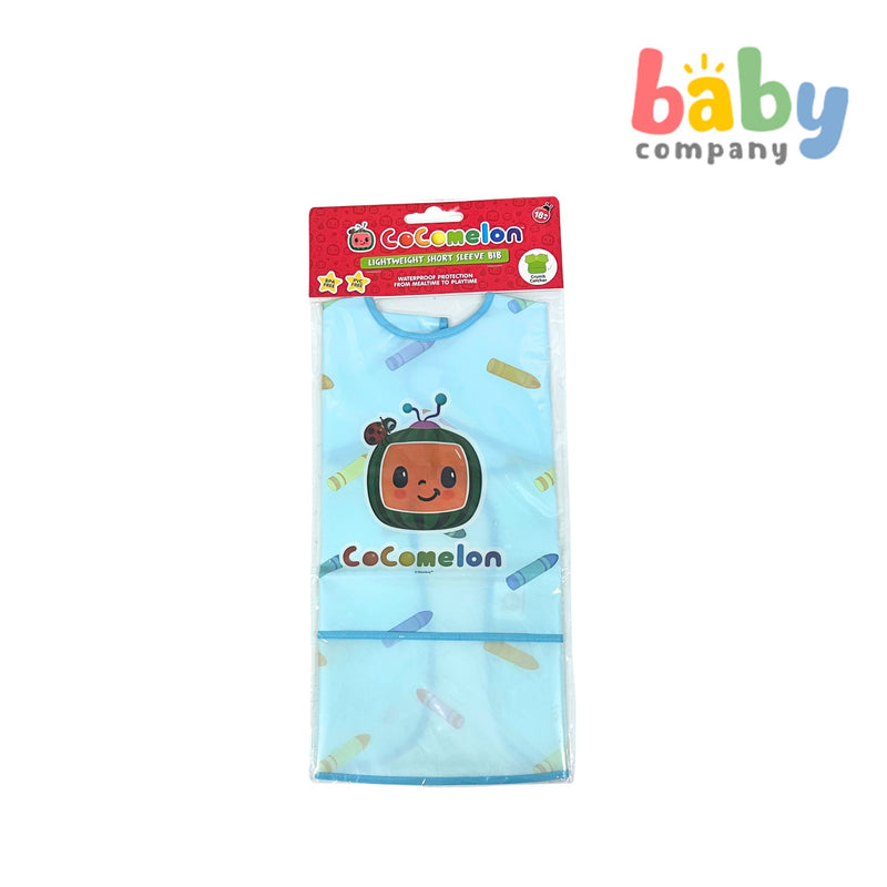 Cocomelon Lightweight Short Sleeves Baby Bib - Blue