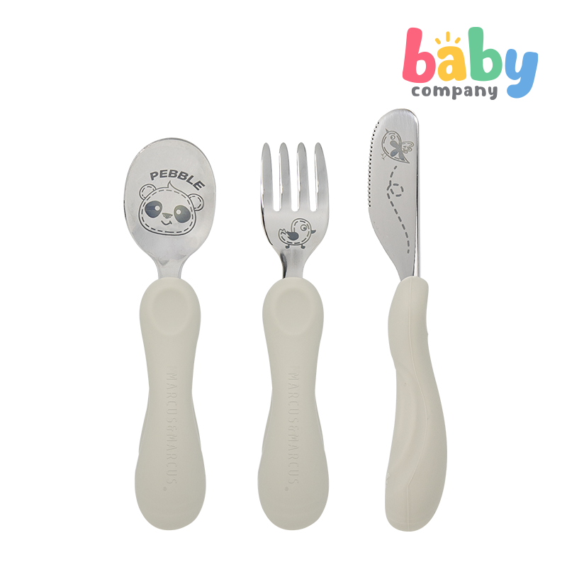 Marcus & Marcus Easy Grip Cutlery Set - Pebble the Panda