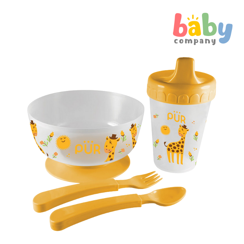 Pur Baby Weaning Set (Baby Bowl, Cup and Spoon & Fork)