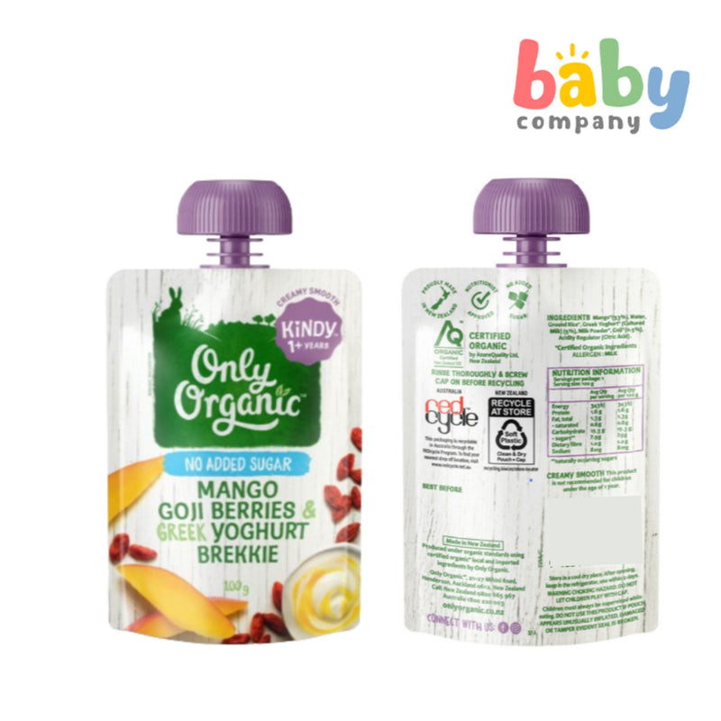 Only Organic Baby Food Mango Goji Berries & Greek Yoghurt Brekkie (12 mos+) 100g