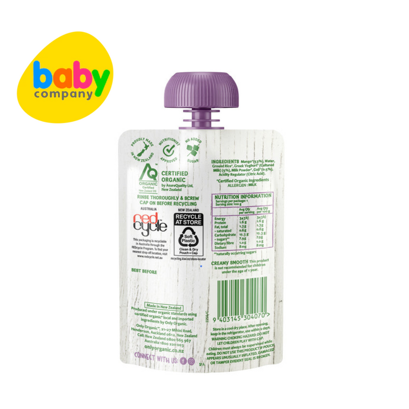 Only Organic Baby Food Mango Goji Berries & Greek Yoghurt Brekkie (12