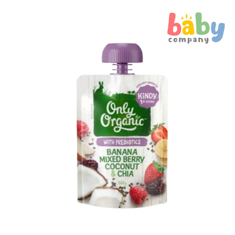 Only Organic Baby Food Banana Mixed Berry Coconut & Chia (12 mos+) 100g