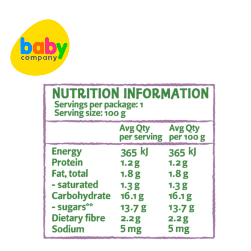 Only Organic Baby Food Banana Mixed Berry Coconut & Chia (12 mos+) 100g