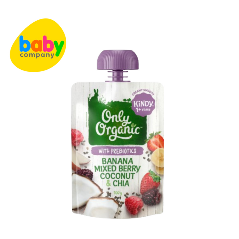 Only Organic Baby Food Banana Mixed Berry Coconut & Chia (12 mos+) 100g