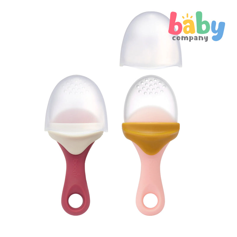 Boon Pulp Silicone Feeder - Orange & Pink (Pack of 2)