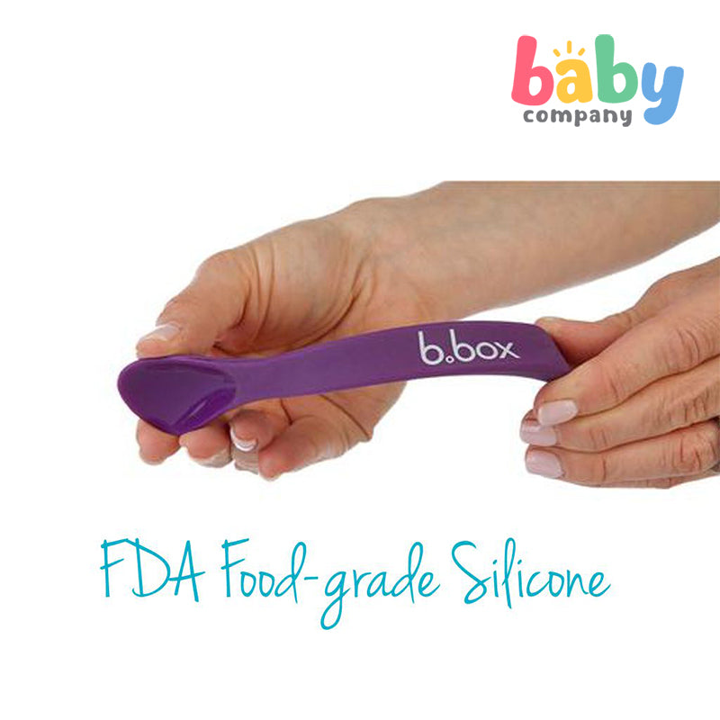 B.box Flexible Silicone Spoon Pack - Purple/Pink