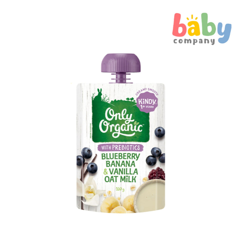 Only Organic Baby Food Banana Blueberry & Vanilla Oat Milk (12 mos+) 100g