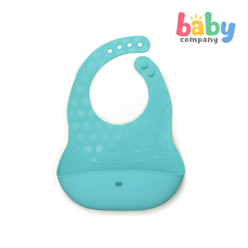 BBLUV Pöket: Silicone Bibs & Spoon Set - Aqua / Grey