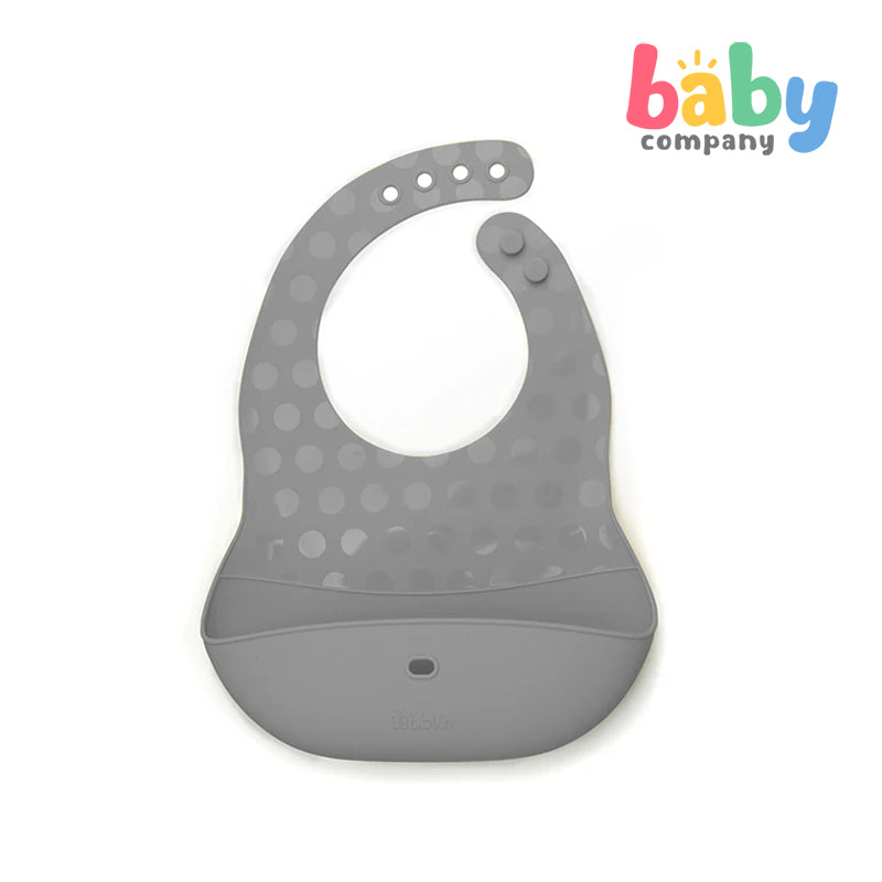 BBLUV Pöket: Silicone Bibs & Spoon Set - Aqua / Grey