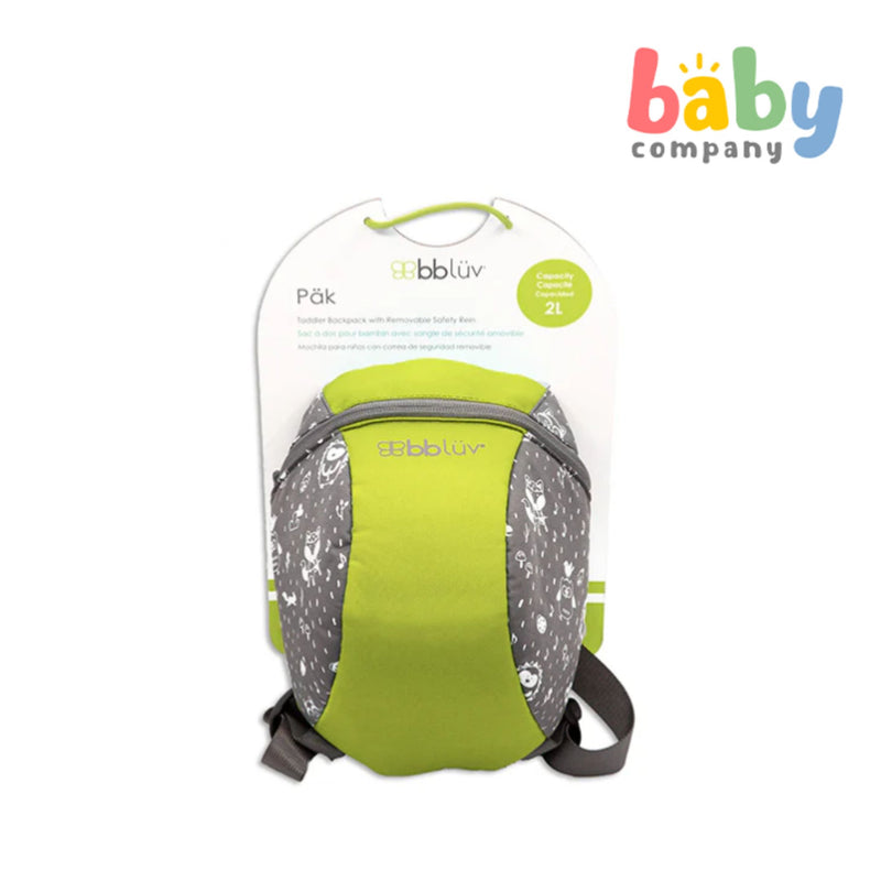 BBLUV Päk: Toddler Mini Backpack With Safety Reins - Lime