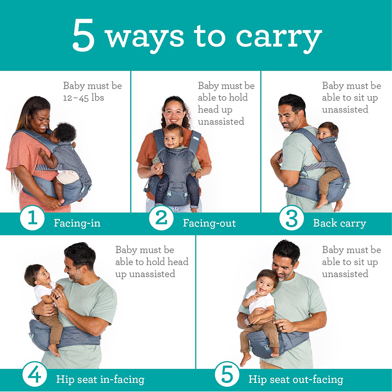 Infantino Hip Rider Plus 5-In-1 Hip Seat Carrier