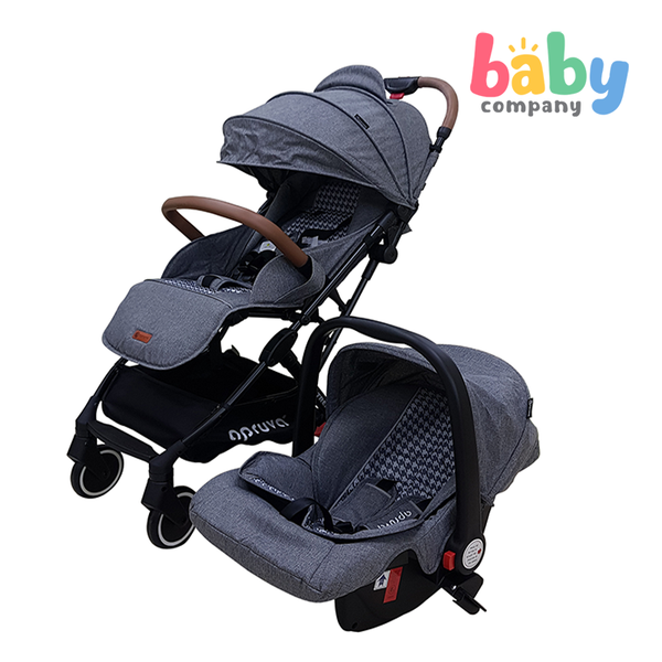 Apruva Trek Stroller with Car Seat Gray