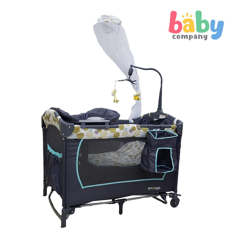 Apruva in Playpen with Princess Net Blue - Main Image