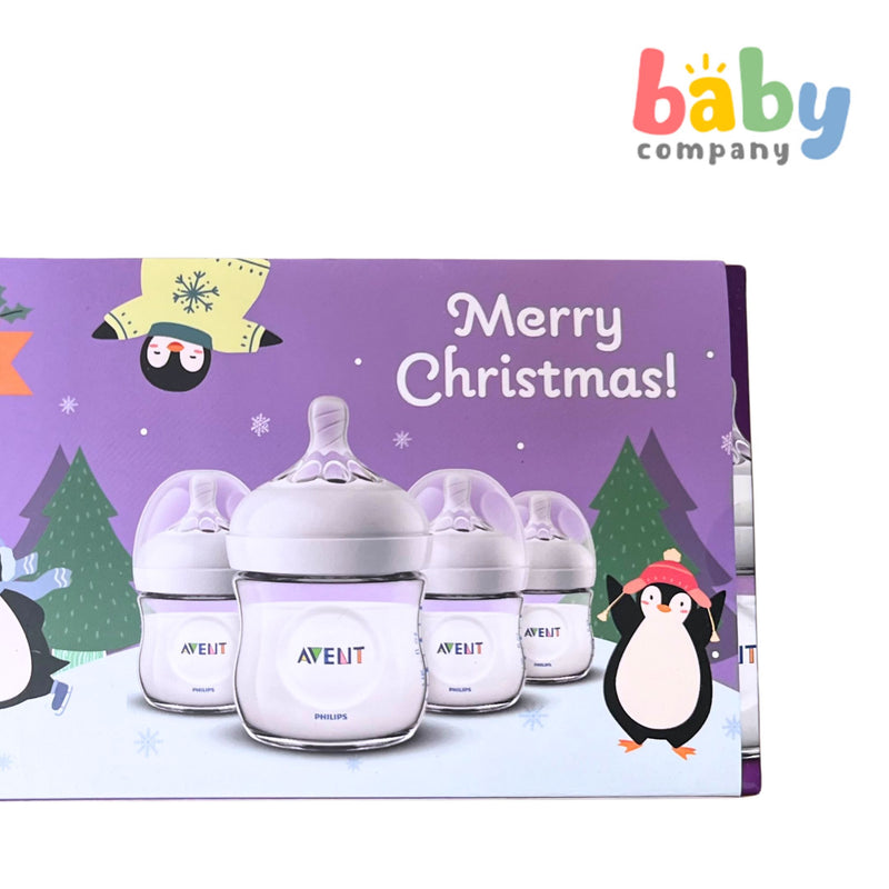 Philips Avent Natural Christmas 4-Pack Baby Bottle - 4oz, Clear