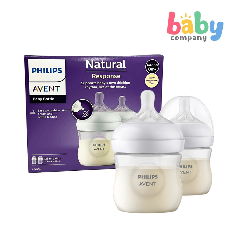 Philips Avent Natural Response Baby Bottle 0m+ 4oz/125ml, Pack of