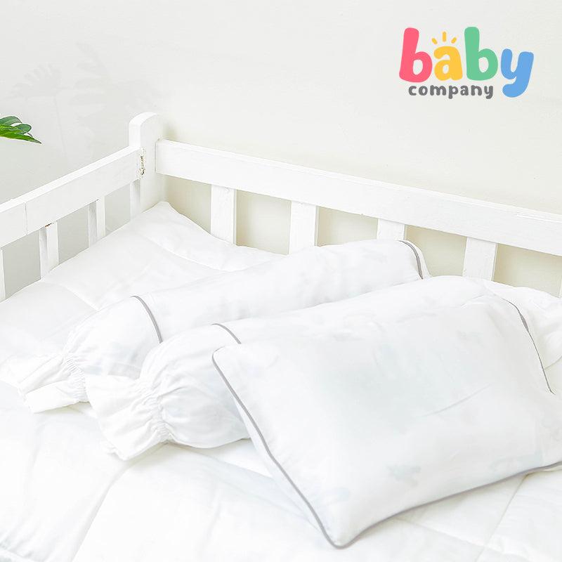Sleepery Organic Bamboo Baby Bedding 5pc Set - White