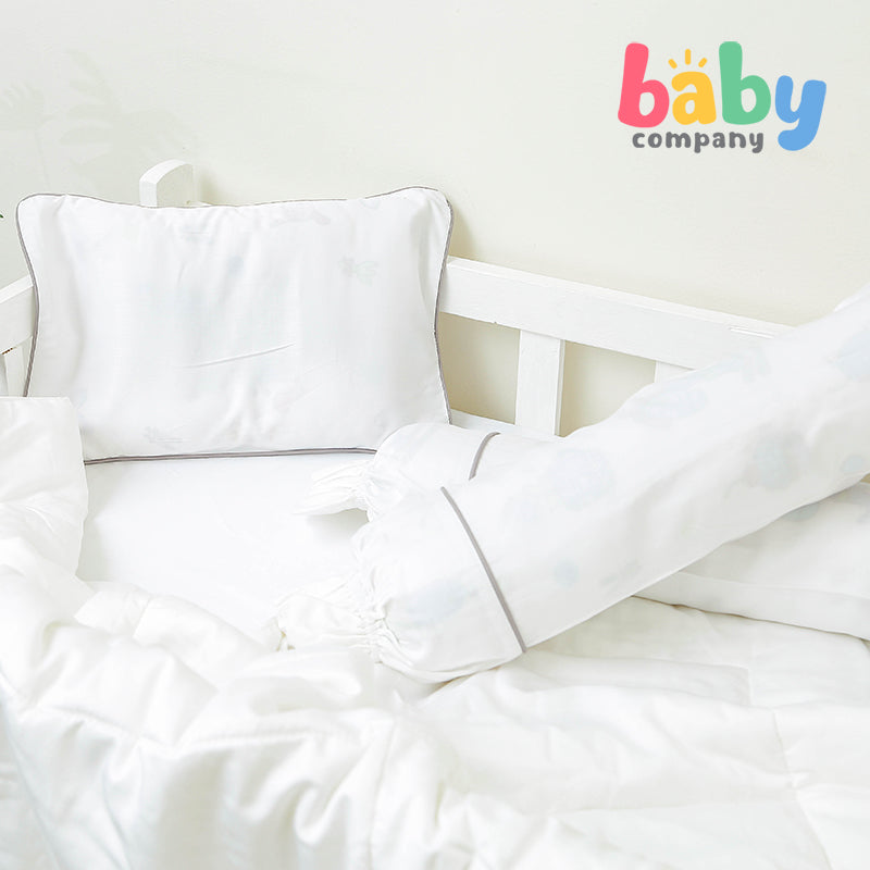 Sleepery Organic Bamboo Baby Bedding 5pc Set - White