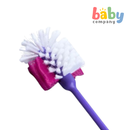 Nuby 2-in-1 Bottle & Nipple Cleaning Brush 0m+ - Purple and Pink