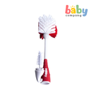 Nuby 2-in-1 Bottle & Nipple Cleaning Brush 0m+ - Red and White