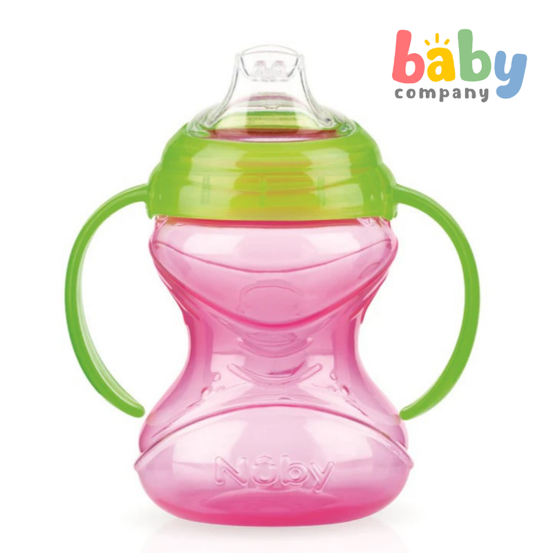 Nuby Grip N' Sip Toddler Spout Cup with Twin Handles 4m+ - Pink