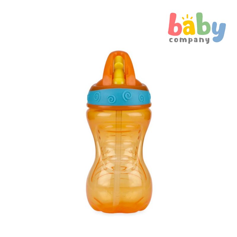 Nuby Flip-It Gator Grip Hard Straw Toddler Cup 12m+ - Orange