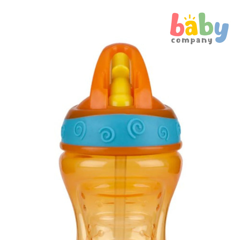 Nuby Flip-It Gator Grip Hard Straw Toddler Cup 12m+ - Orange