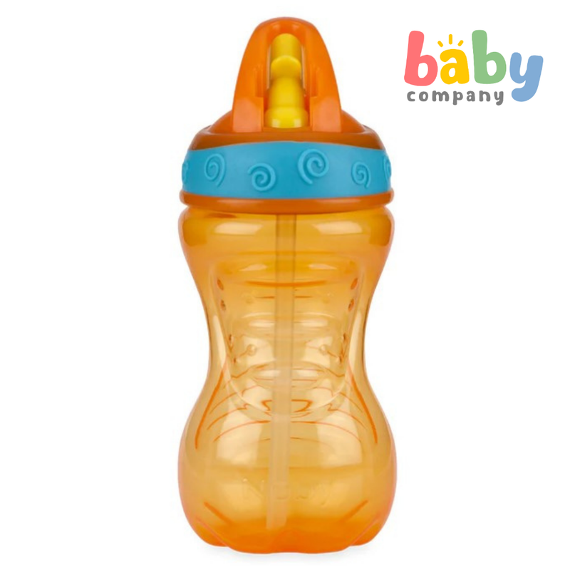 Nuby Flip-It Gator Grip Hard Straw Toddler Cup 12m+ - Orange