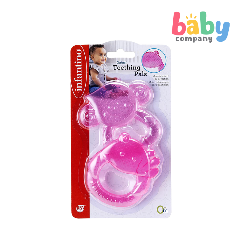 Infantino 2-Pack Safari Teething Pals - Pink