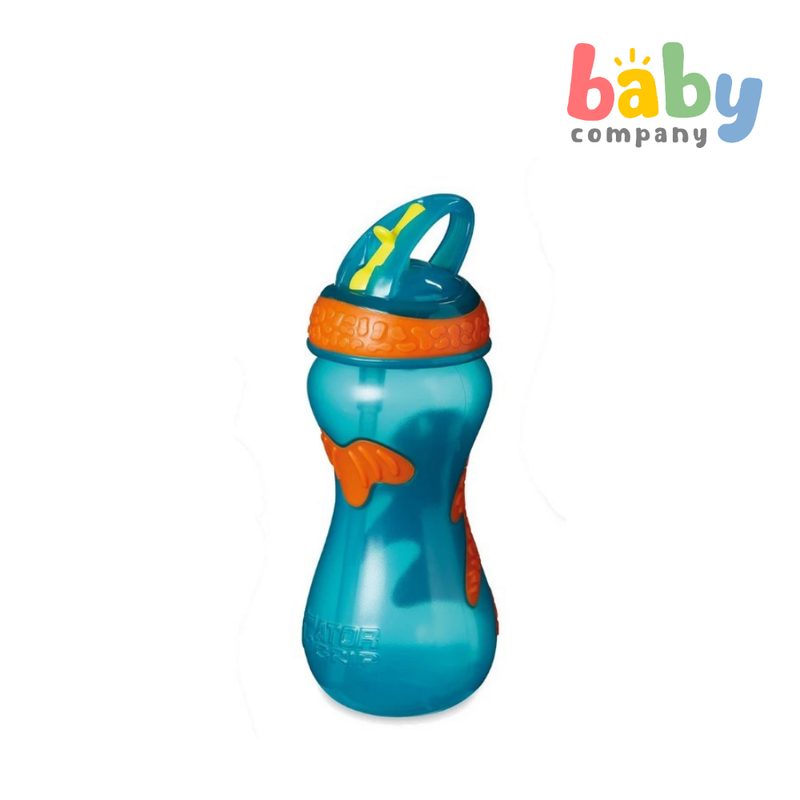 Nuby Flip-It Gator Grip Hard Straw Toddler Cup 18m+ - Orange