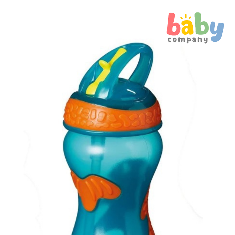 Nuby Flip-It Gator Grip Hard Straw Toddler Cup 18m+ - Orange