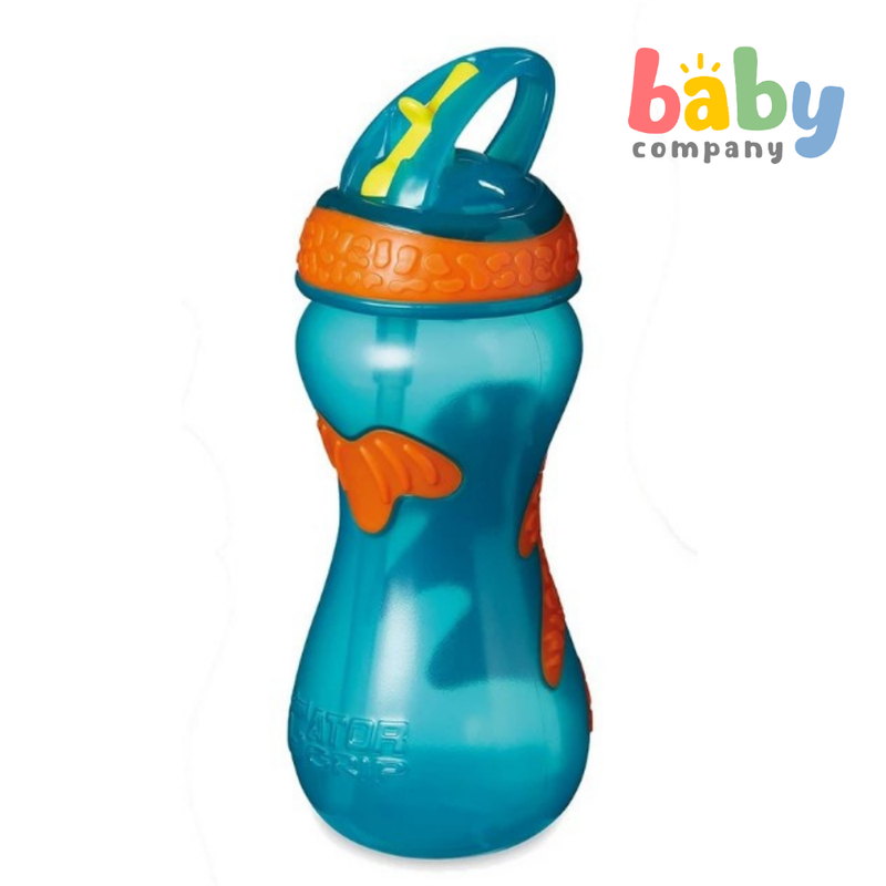 Nuby Flip-It Gator Grip Hard Straw Toddler Cup 18m+ - Orange