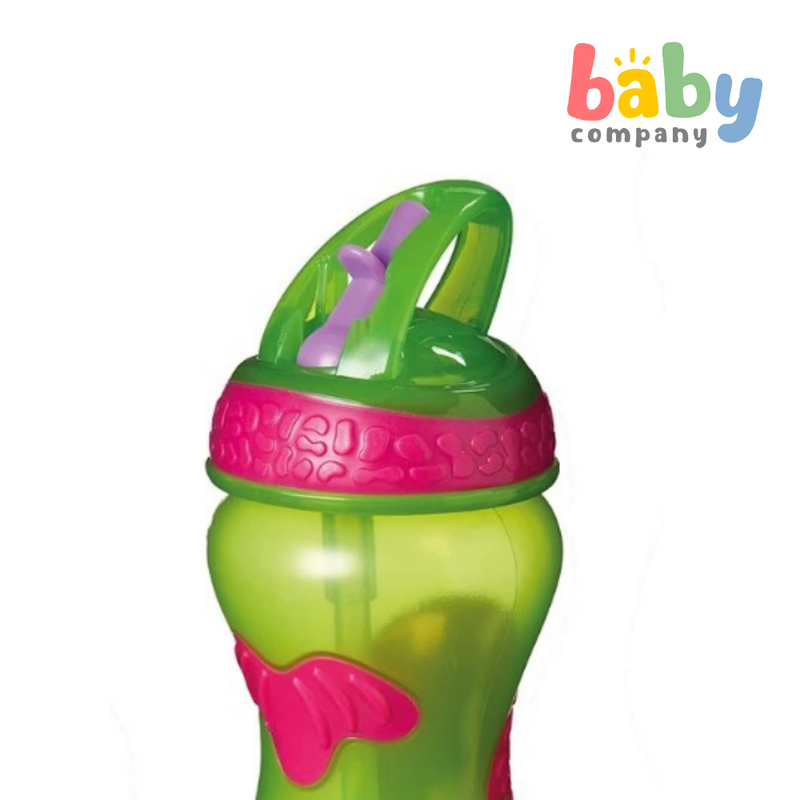 Nuby Flip-It Gator Grip Hard Straw Toddler Cup 18m+ - Green