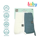 Nathan & Emma Burp Cloth - White & Teal Blue