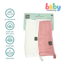 Nathan & Emma Burp Cloth - Baby Pink & White