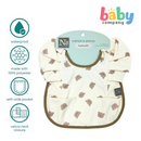 Nathan & Emma Ruffled Feeding Bib - Cream with Bear