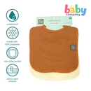 Nathan & Emma Muslin Bib - Cream White & Copper Brown